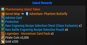 Phantomwing Island  rewards