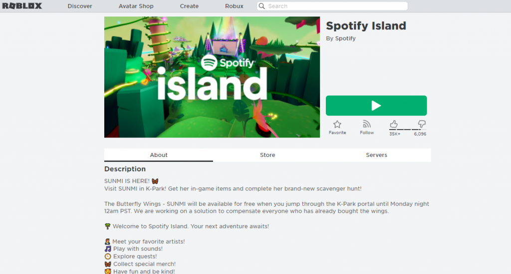 Roblox Spotify Island