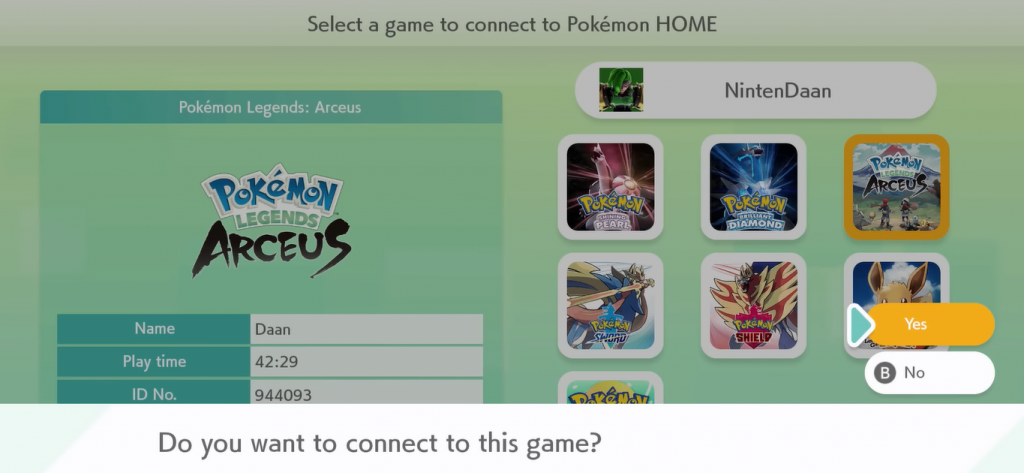 Transfer process in Pokemon Home 